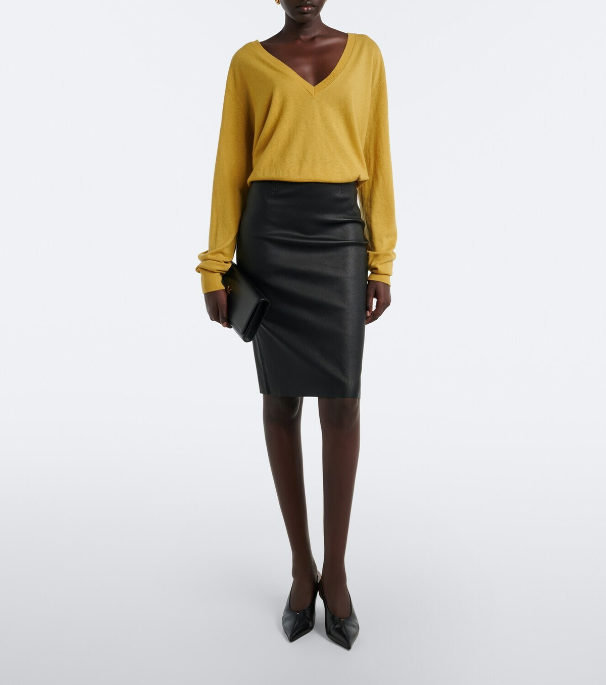 Stouls Gilda leather midi skirt