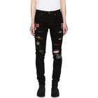 Amiri Black Art Patch Painted Jeans