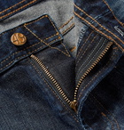 AG Jeans - Tellis Slim-Fit Distressed Stretch-Denim Jeans - Dark denim