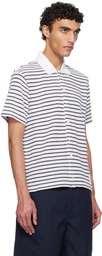 Thom Browne White & Navy Short Sleeve Button Down Shirt