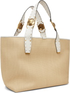 Versace Beige Rivière Large Raffia Tote