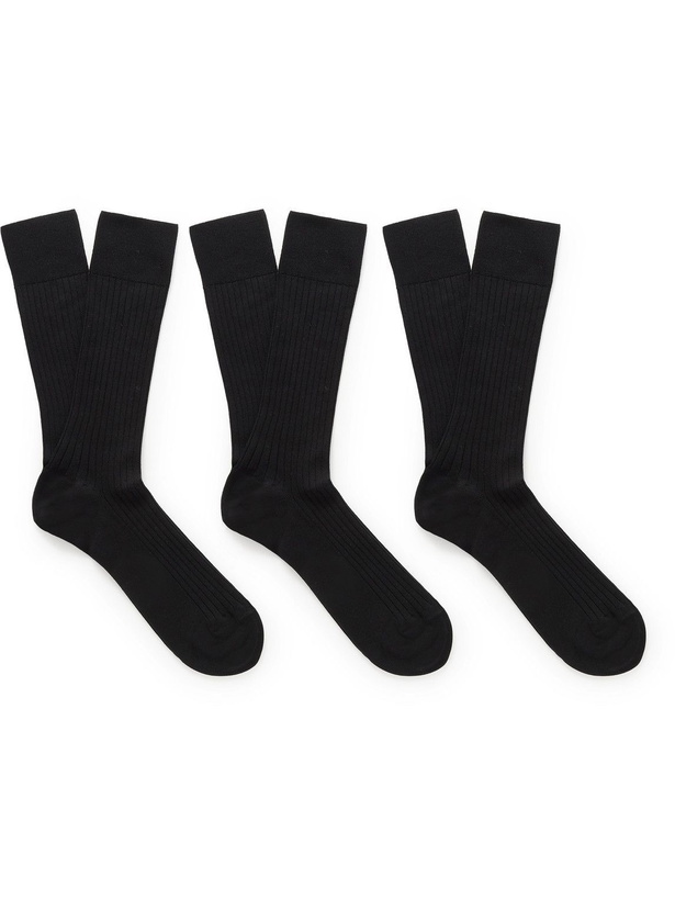 Photo: NN07 - Three-Pack Ribbed Cotton-Blend Socks