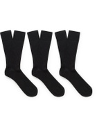 NN07 - Three-Pack Ribbed Cotton-Blend Socks
