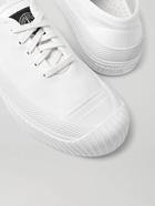 Stone Island - Rubber-Trimmed Leather Sneakers - White