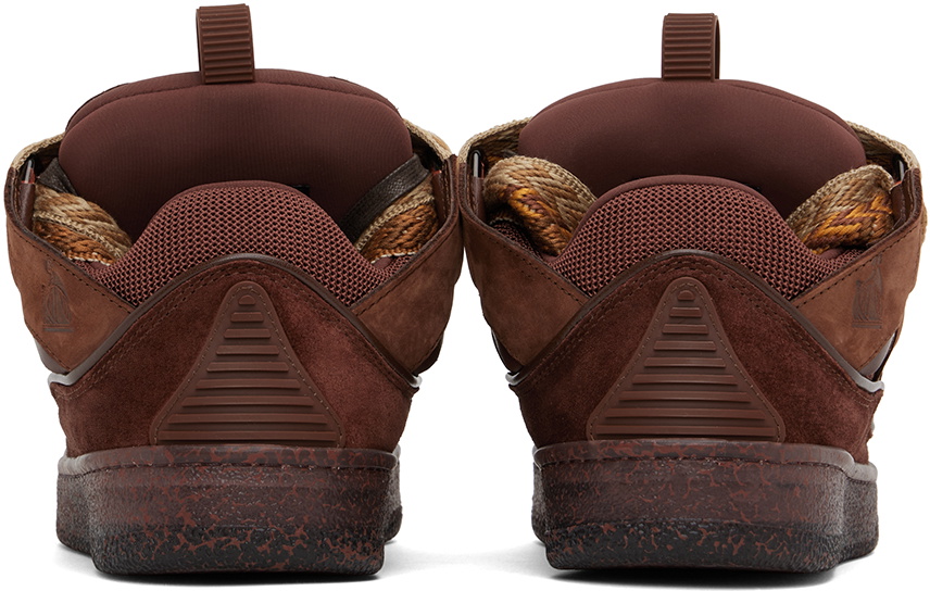 Lanvin Brown Leather Curb Sneakers Lanvin