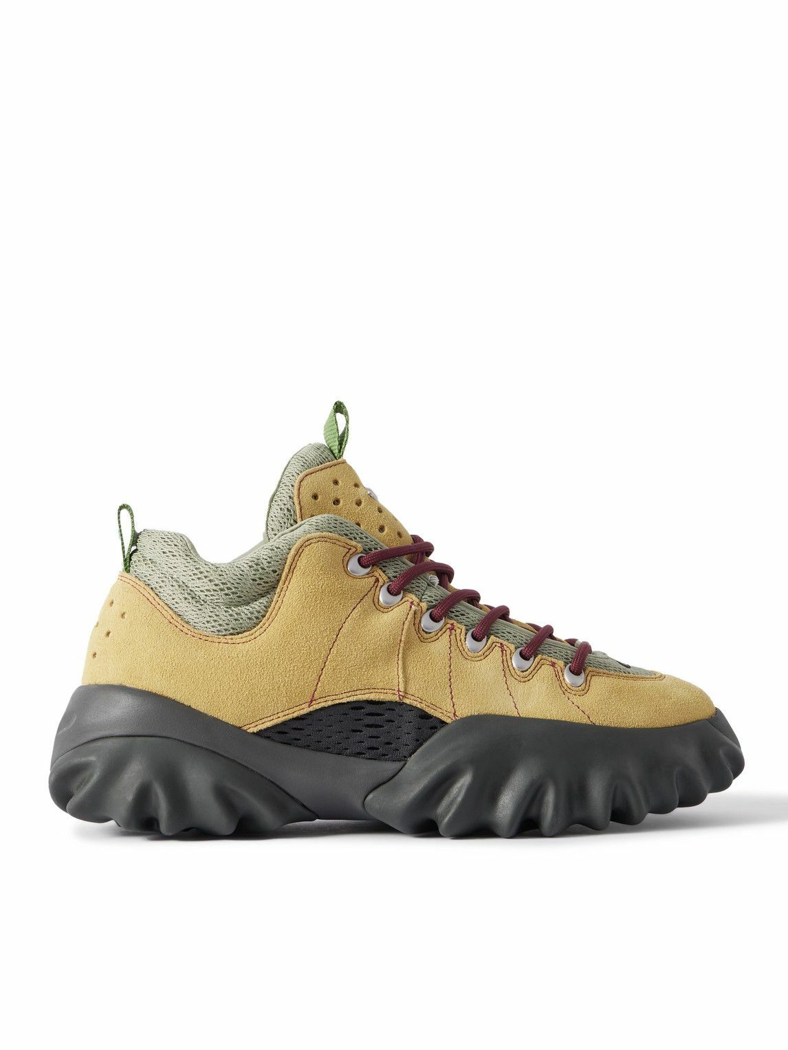 Oakley Factory - Edge Mesh and Rubber-Trimmed Distressed Suede Boots - Yellow