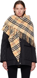Burberry Beige Check Wool Cashmere Cape