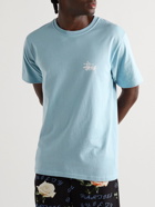 Stussy - Logo-Print Cotton-Jersey T-Shirt - Blue