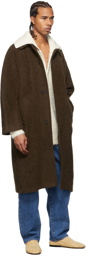 AMOMENTO Brown Wool Raglan Coat