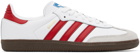adidas Originals White & Red Samba OG Sneakers