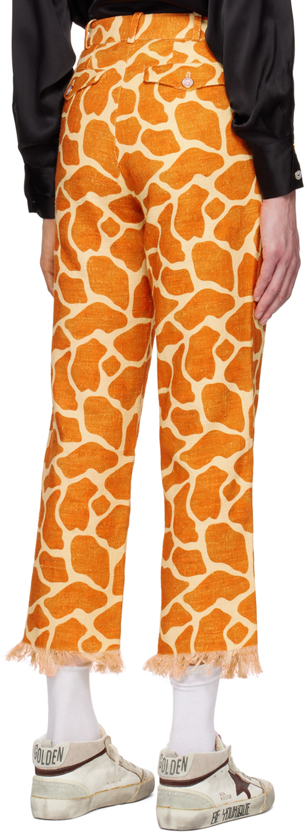 Late Checkout Orange & Off-White Giraffe Trousers Late Checkout