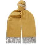 Begg & Co - Arran Fringed Colour-Block Cashmere Scarf - Yellow