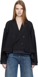 sacai Black Suiting & Denim Blazer