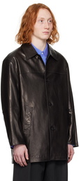 Dunst Black Half Leather Jacket