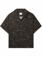 Rhude - Camp-Collar Logo-Embroidered Printed Twill Shirt - Black