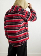 Monitaly - Giorgio Striped Cotton-Flannel Shirt - Red