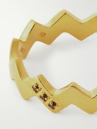 Mikia - Snake Gold-Plated Diamond Ring - Gold