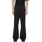 Marine Serre Black Moonogram Flocked Fleece Sweatpants