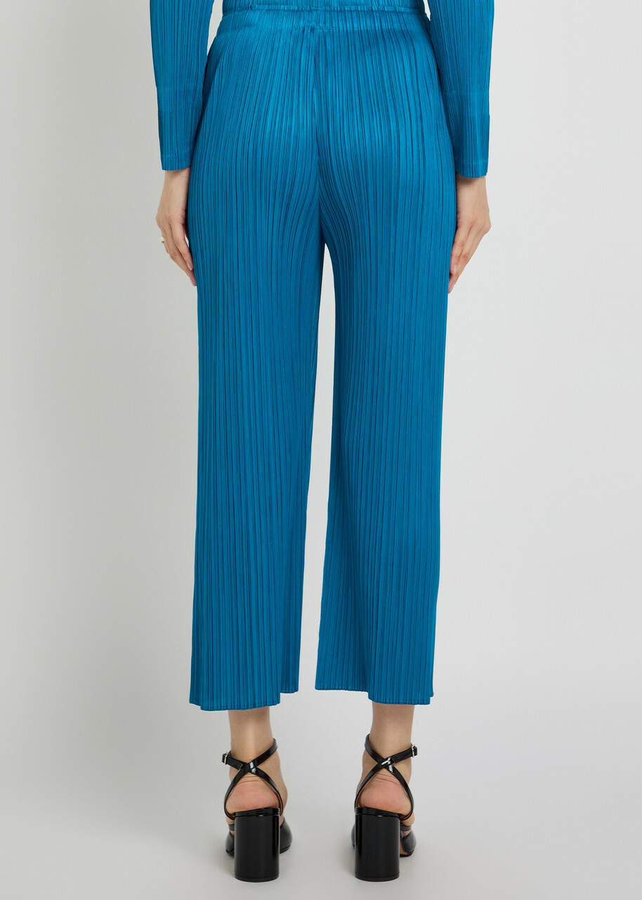 Pleats Please Issey Miyake Pleated Wide-leg Trousers Blue