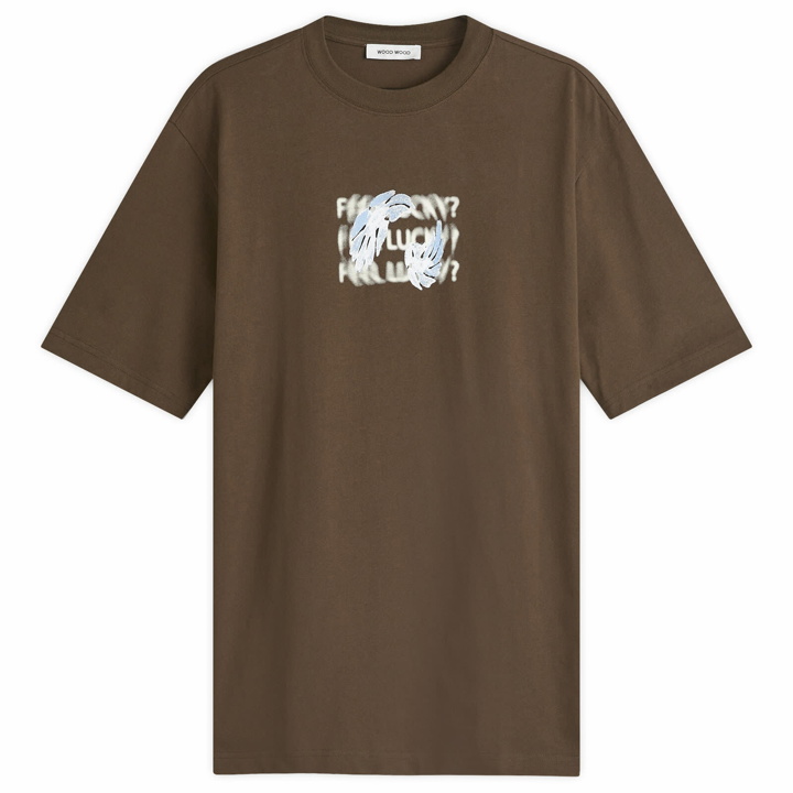 Photo: Wood Wood Men's Haider Lucky T-Shirt in Mahogany