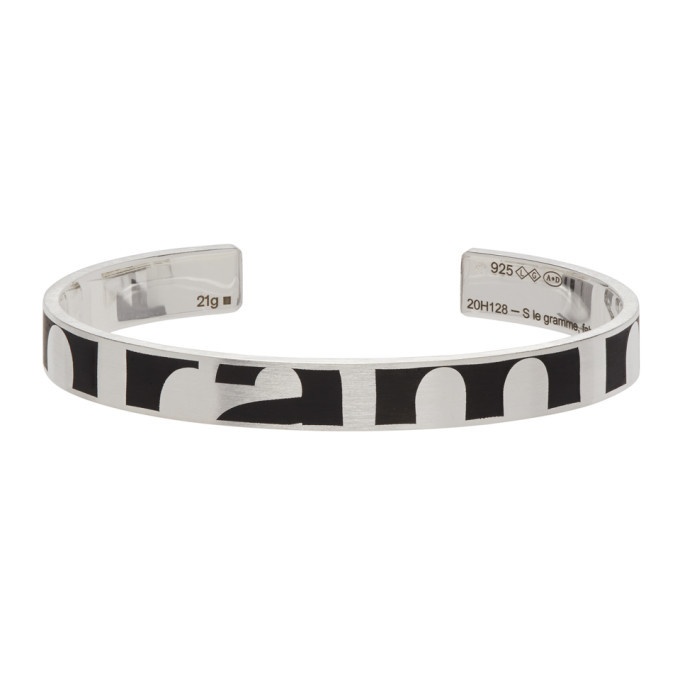 Photo: Le Gramme Silver Brushed Le 21 Grammes Abstract Logo Bracelet