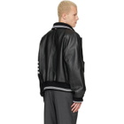 Thom Browne Black Raglan Sleeve Oversized Leather Blouson Jacket