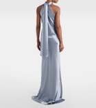 Galvan Sienna halterneck satin gown