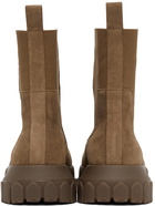 Rick Owens Brown Suede Beetle Bozo Tractor Boots