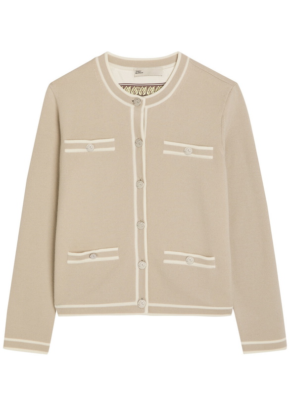 Photo: Tory Burch Kendra Wool Cardigan Grey
