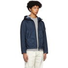 Stone Island Navy Nylon Hooded Jacket