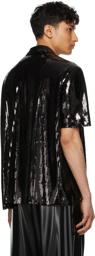 We11done Black Sequin Short Sleeve Shirt