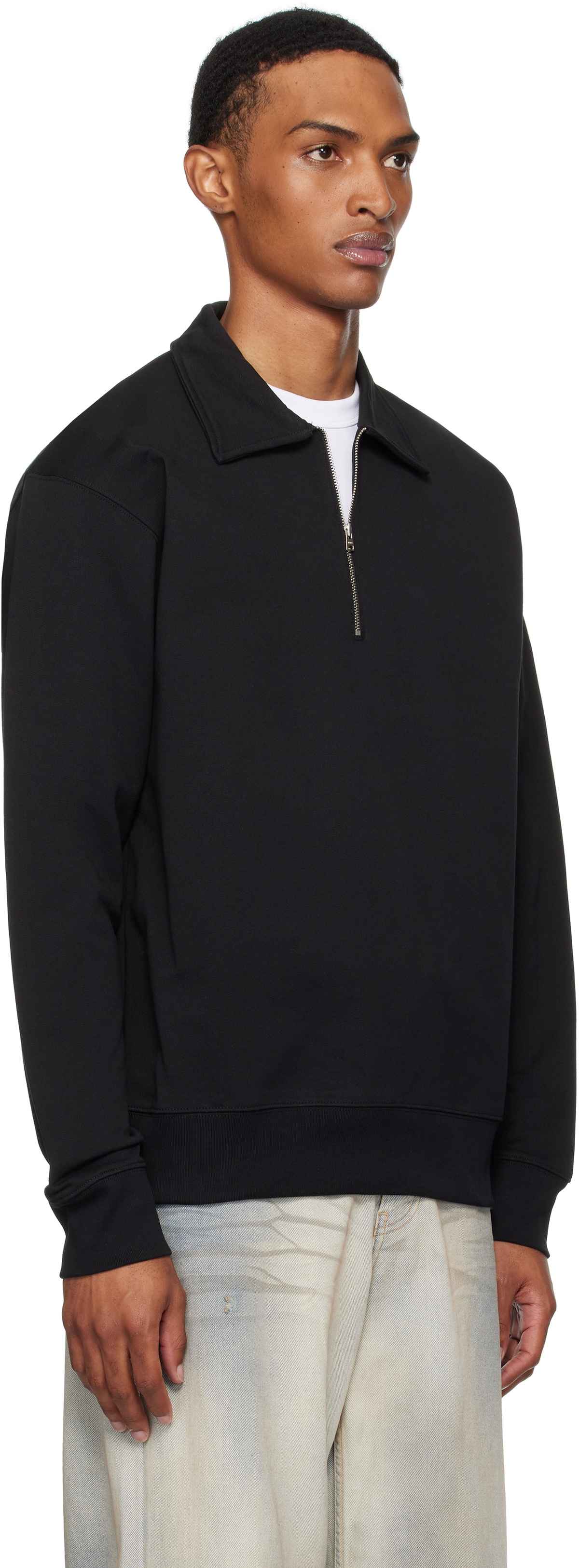 NORSE PROJECTS Black Ketel Relaxed Organic Half Zip Sweatshirt