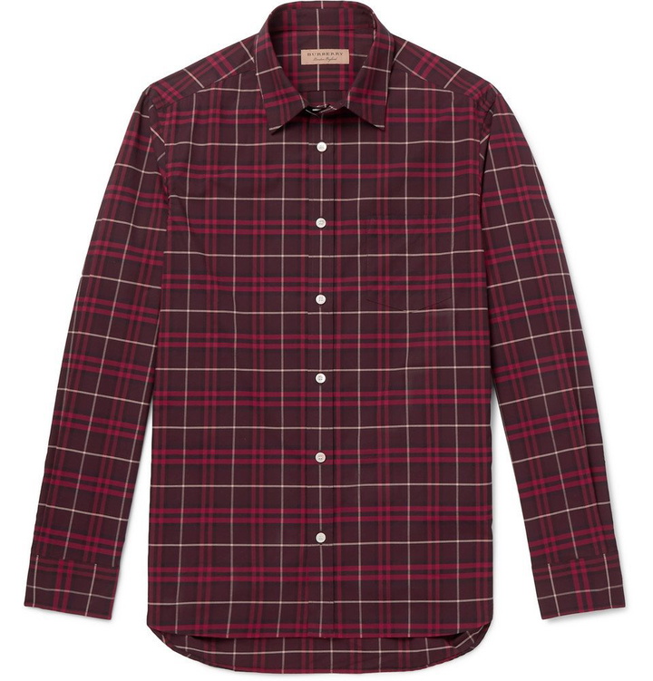 Photo: Burberry - Checked Cotton-Poplin Shirt - Men - Red