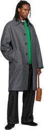 Studio Nicholson Gray Wool Overcoat