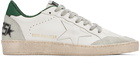 Golden Goose Off-White & Green Ball Star Sneakers