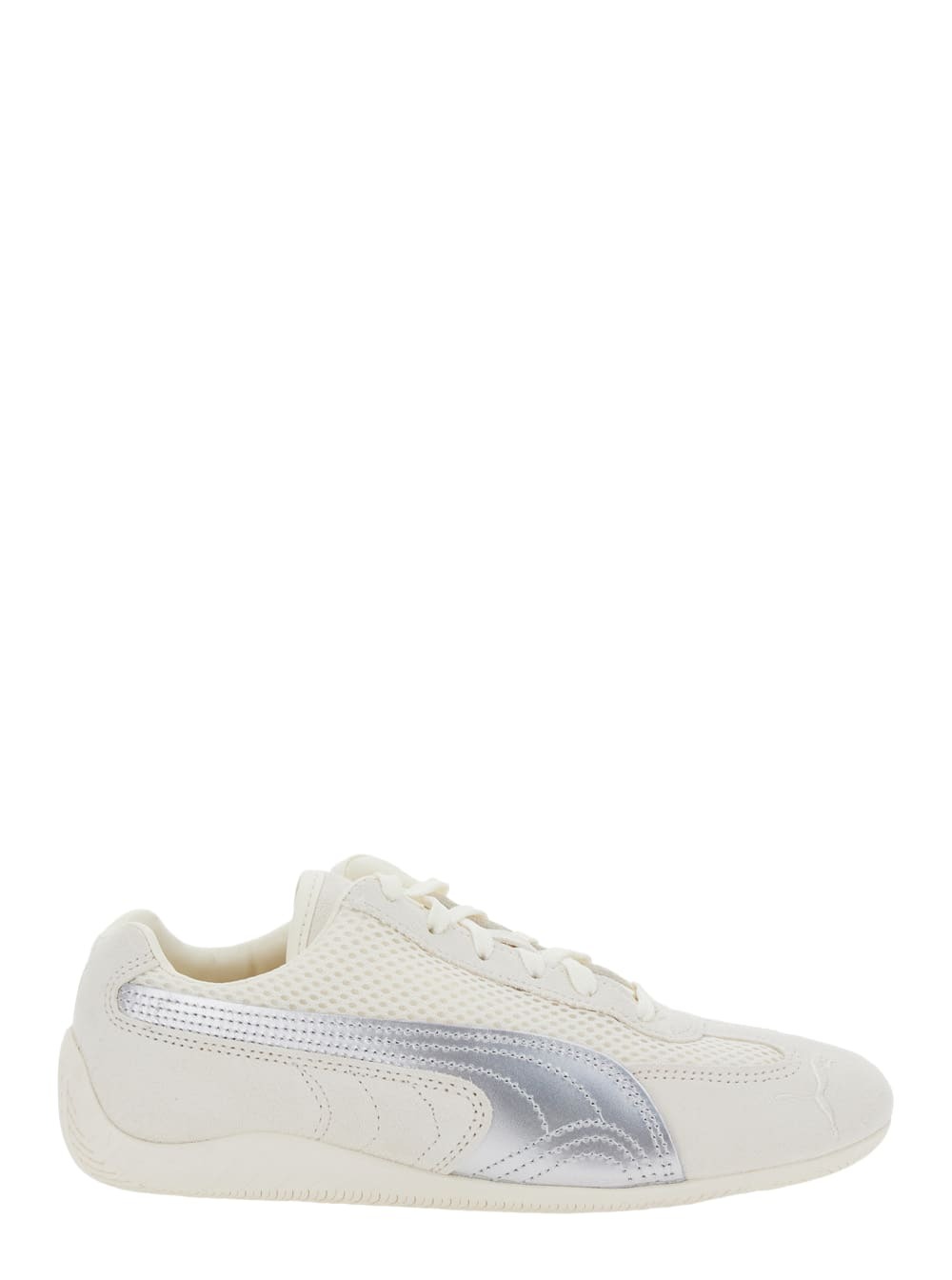 Puma speedcat Beige Low Top Sneakers With Logo Patch On The Tongue And Formstrip Logo Detail On The Sidei N Leather And Mesh Unisex