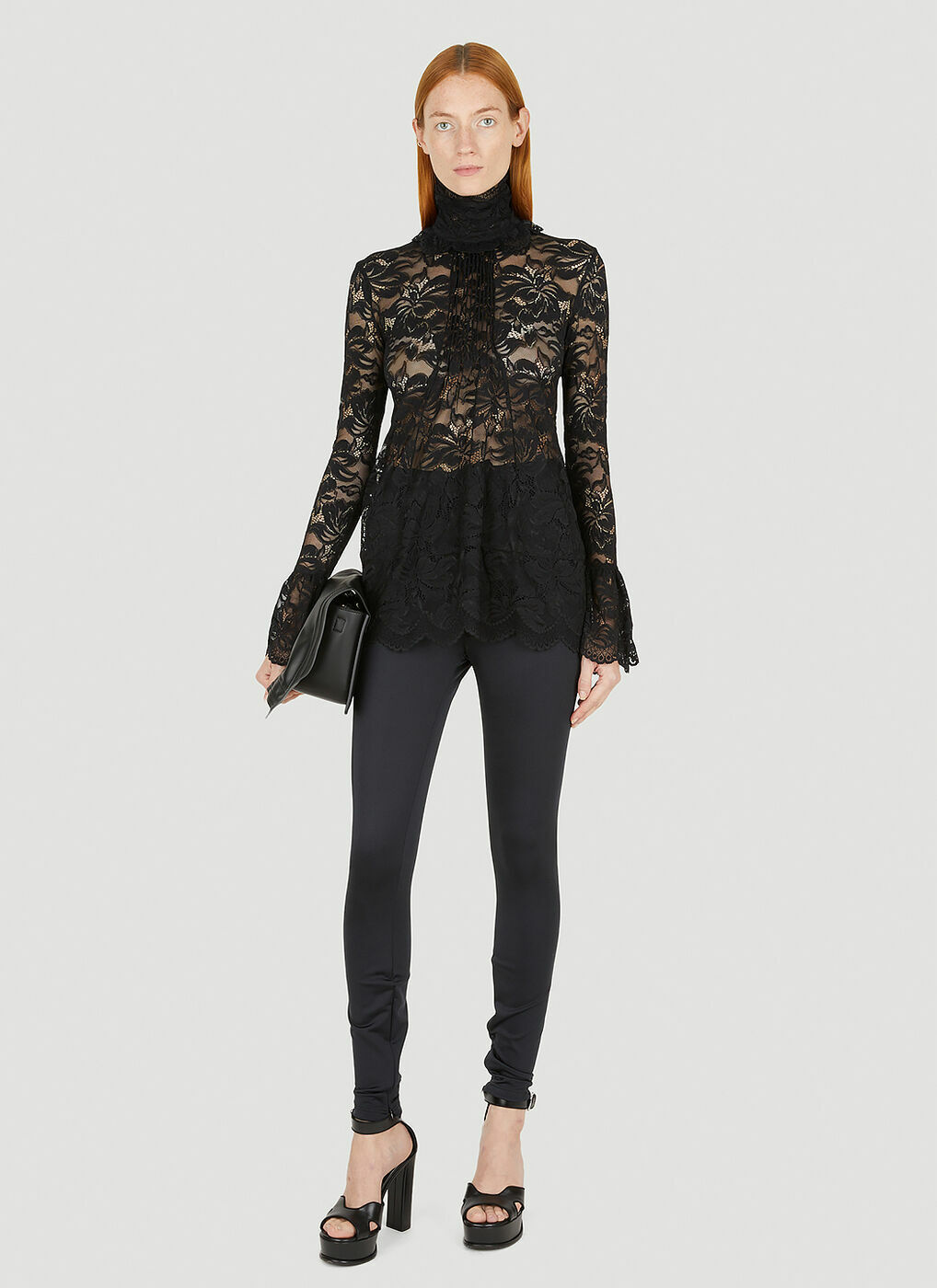 Scalloped Lace Top in Black Paco Rabanne