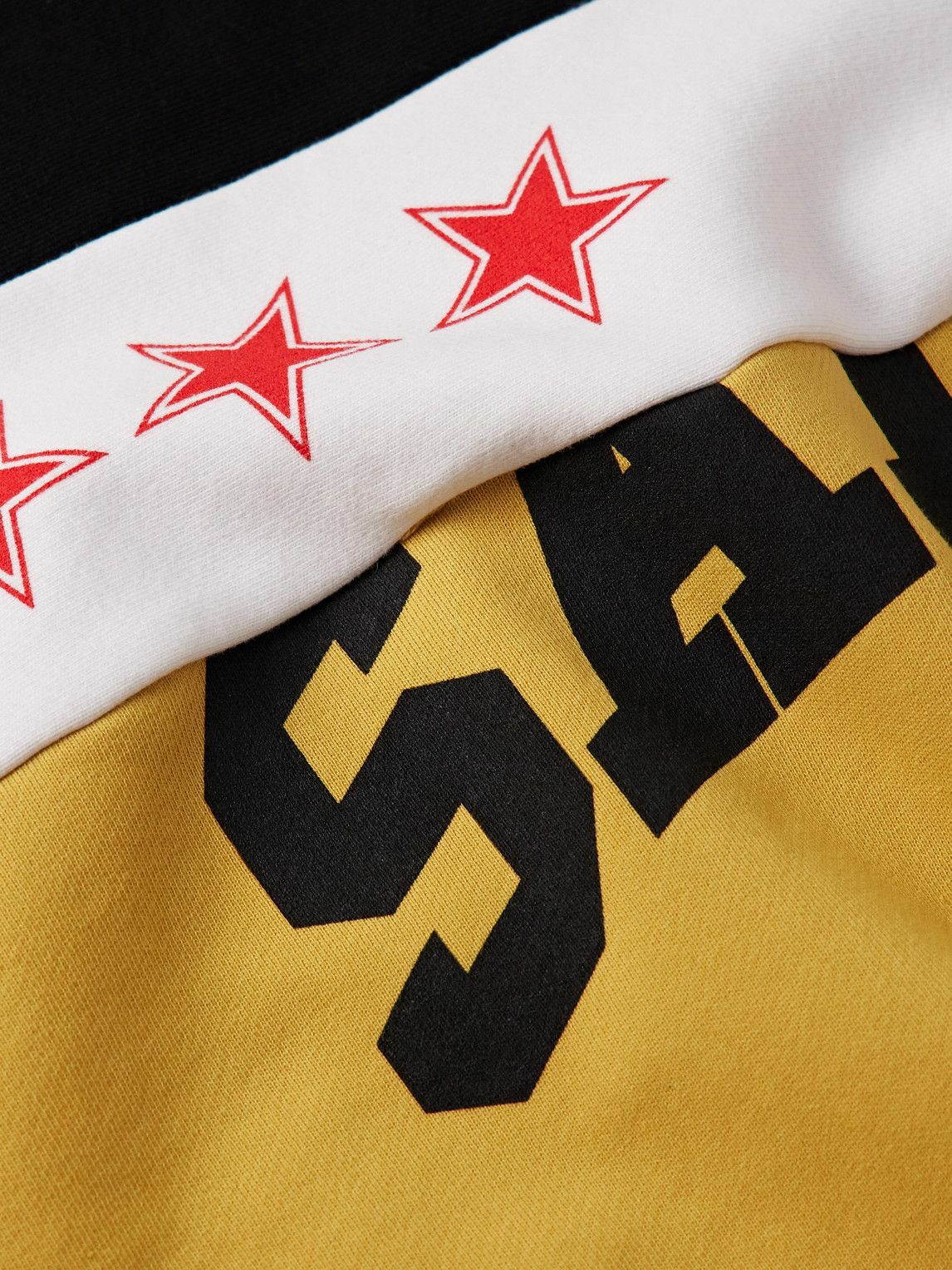 Satoshi Nakamoto - Panelled Printed Cotton-Jersey Sweatshirt - Yellow