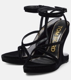 Tom Ford Velvet wedge sandals