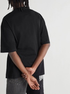Balenciaga - Printed Cotton-Blend Jersey T-Shirt - Black