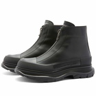 Alexander McQueen Men's Tread Sole Zip Boot in Black