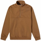 Colorful Standard Men's Organic Quarter Zip Popover Sweat in Sahara Camel