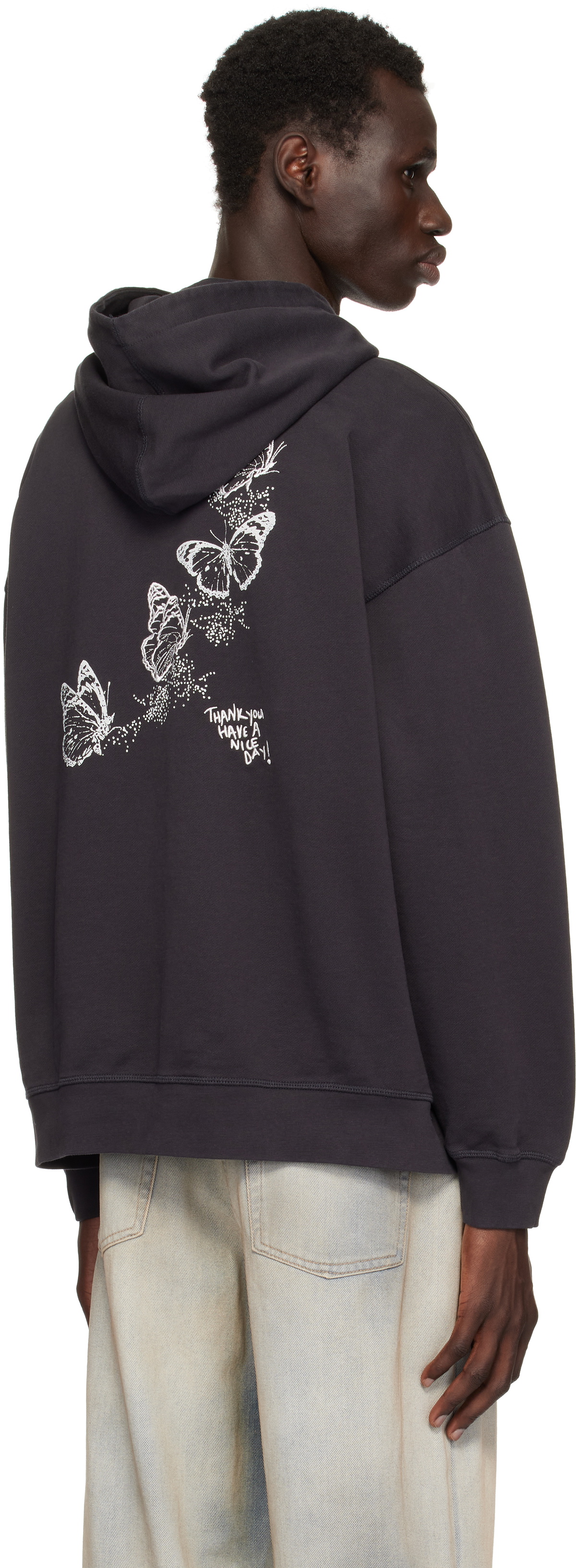 GANNI Black Isoli Heart Oversized Hoodie