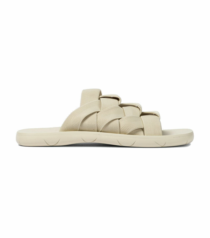 Photo: Bottega Veneta - Plat Mules Intreccio elastic slides