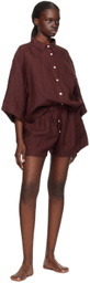 Deiji Studios Burgundy 'The 03' Pyjama Set