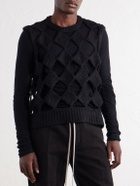 Rick Owens - Macramé Cashmere and Silk-Blend Sweater Vest - Black