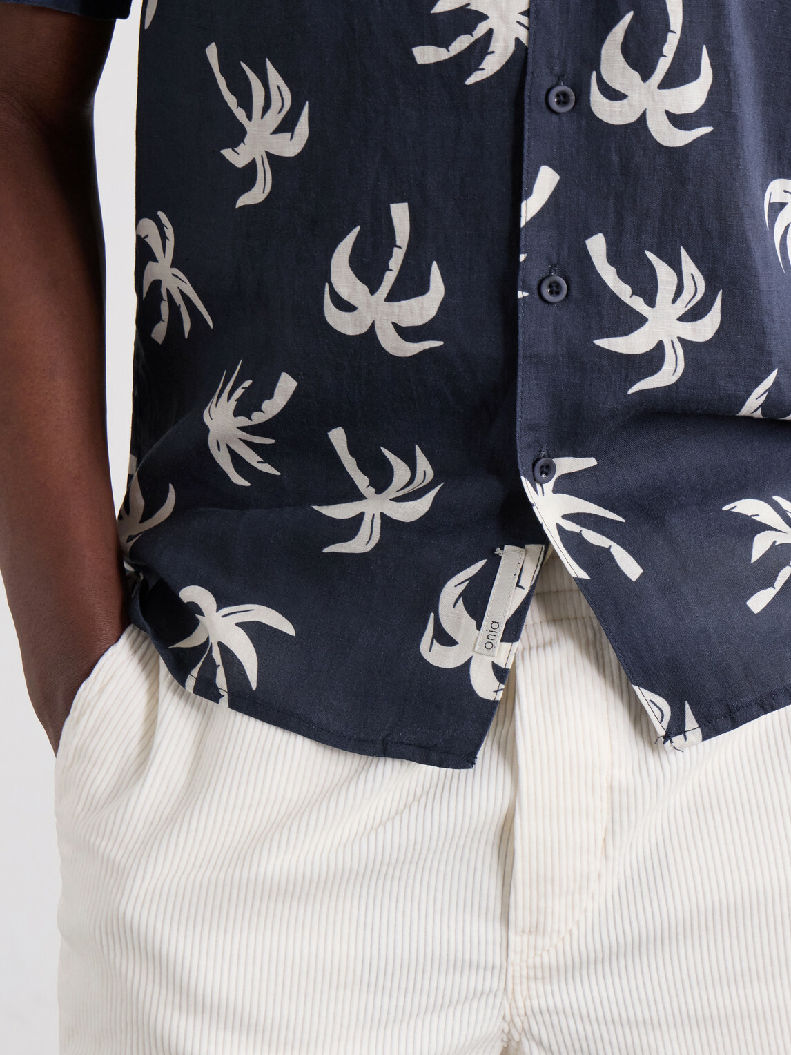 Onia - Camp-Collar Printed Linen and Lyocell-Blend Shirt - Blue