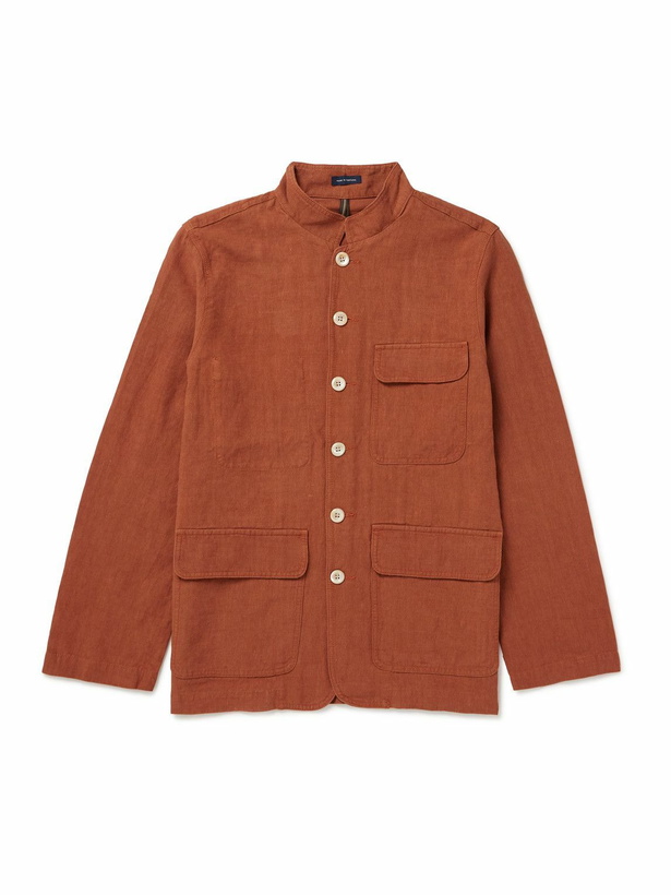 Photo: Drake's - Nehru-Collar Linen Chore Jacket - Red