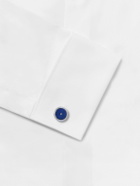 DEAKIN & FRANCIS - 18-Karat White Gold, Diamond and Enamel Cufflinks