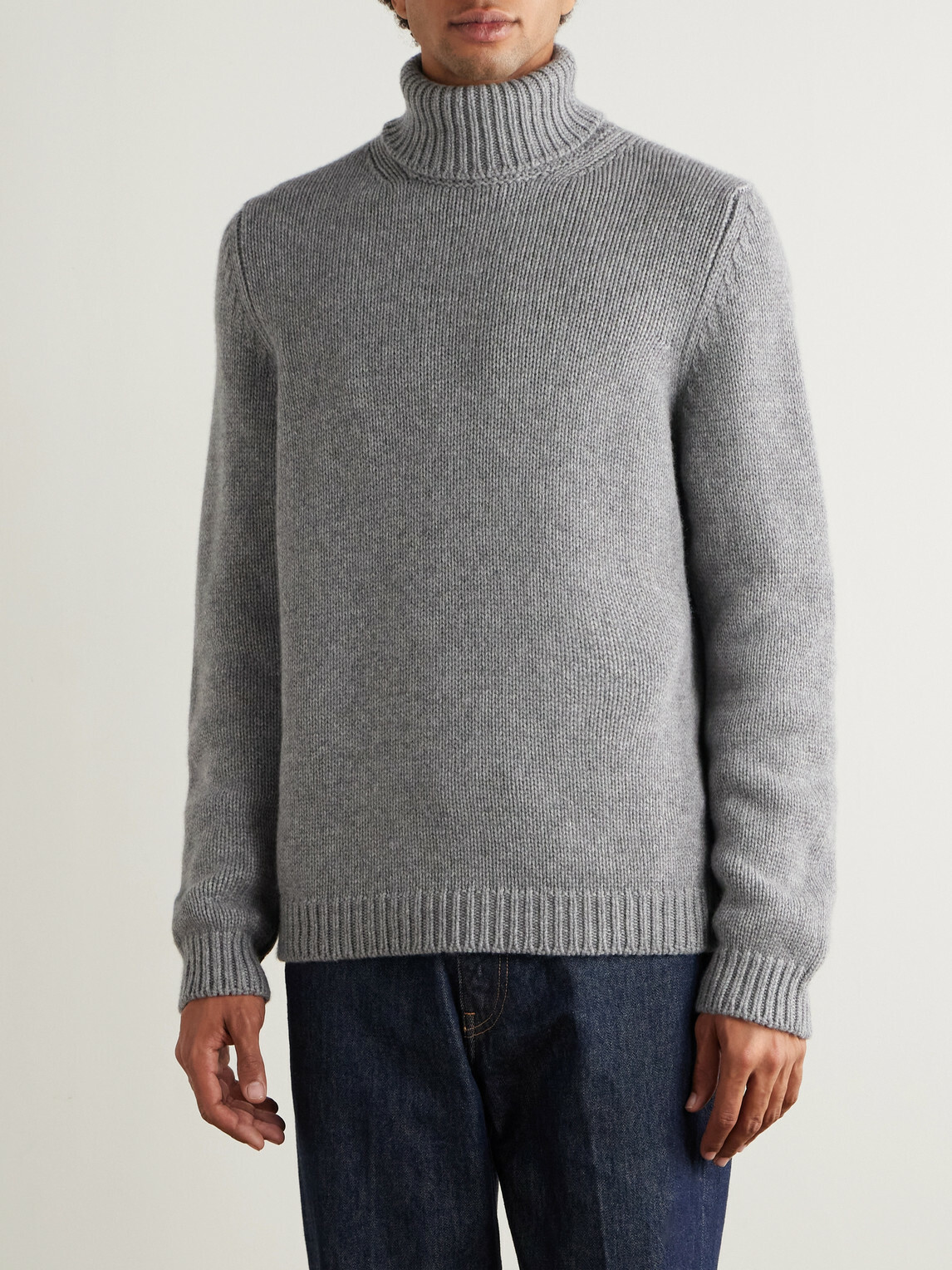 Anderson & Sheppard - Cashmere Rollneck Sweater - Gray